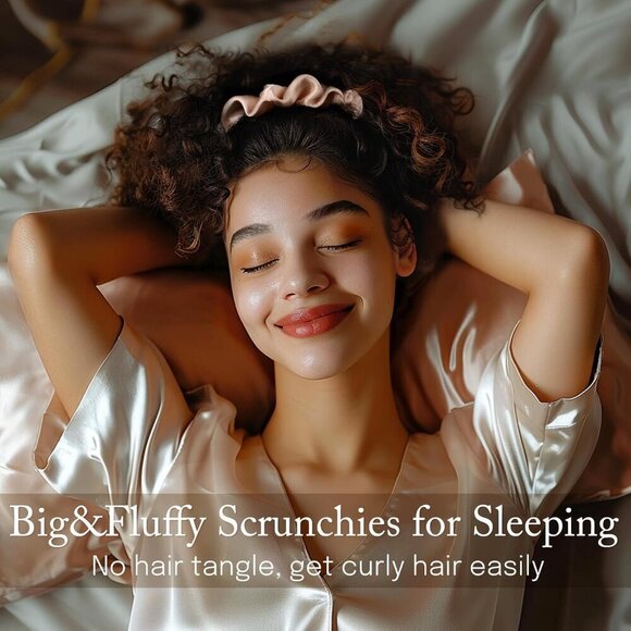 Silk Scrunchies Oversized Mulberry Soft Hair Ties for Thick Hair Sleep or Style main image 5